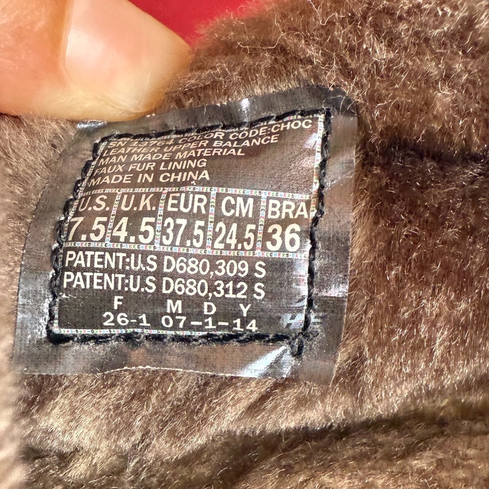 Skechers Memory Form Fit Slip-On Loafer Brown Suede Faux Fur Lined comfy 7.5 - Picture 6 of 13